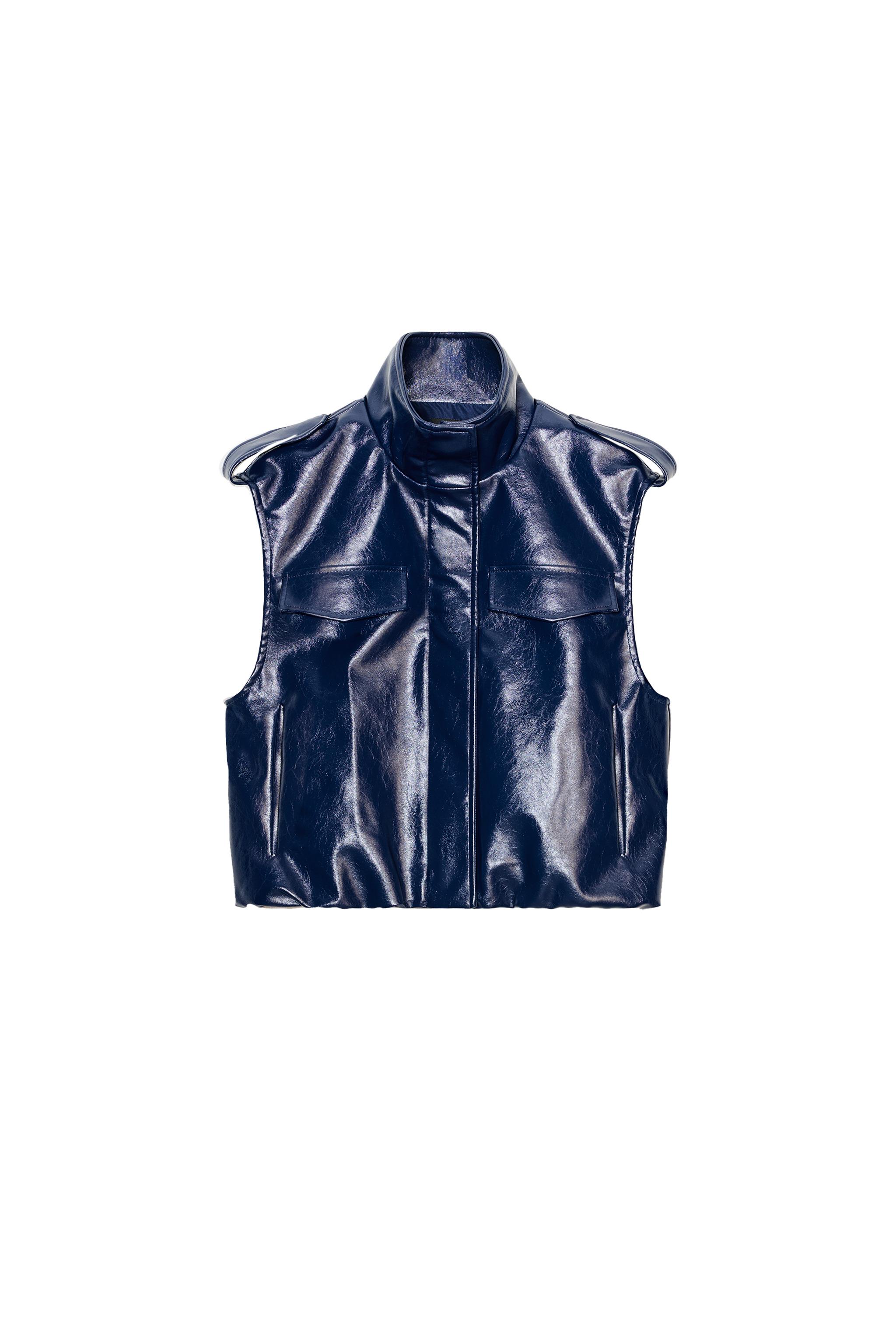 FAUX LEATHER VEST WITH LOOPS